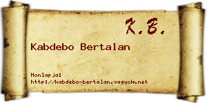 Kabdebo Bertalan névjegykártya