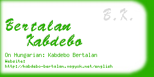 bertalan kabdebo business card